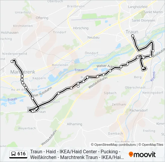 616 Bus Line Map