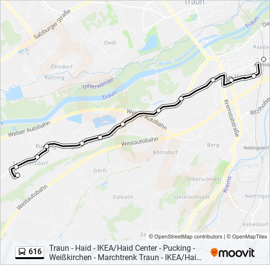 616 bus Line Map