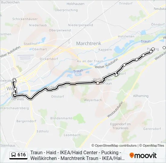 616 Bus Line Map