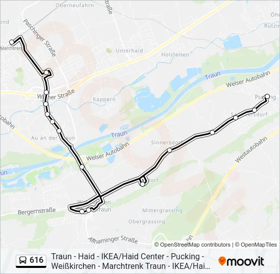 616 Bus Line Map