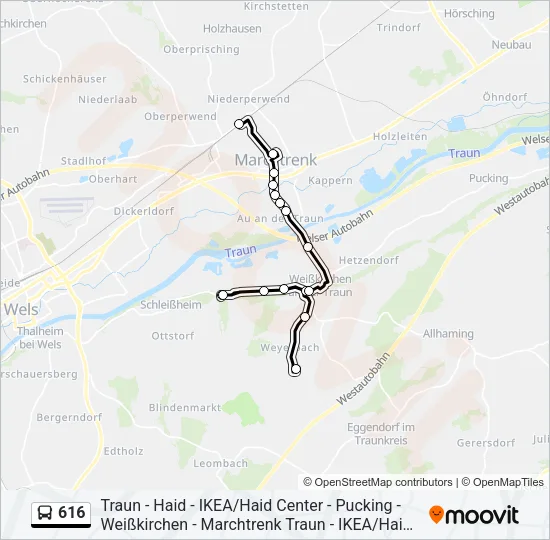 616 Bus Line Map