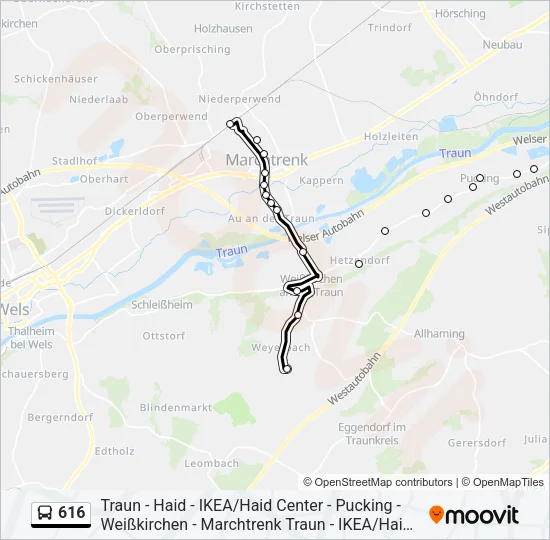 616 Bus Line Map