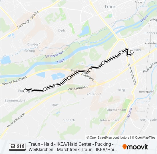 616 bus Line Map