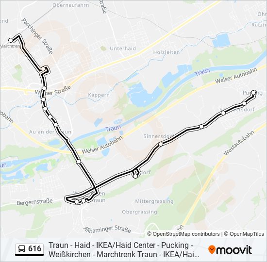 616 bus Line Map