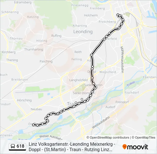618 Bus Line Map