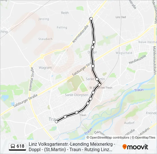 618 Bus Line Map