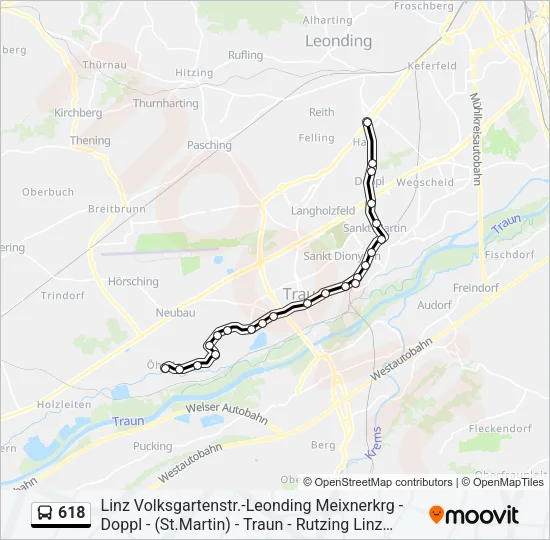 618 Bus Line Map