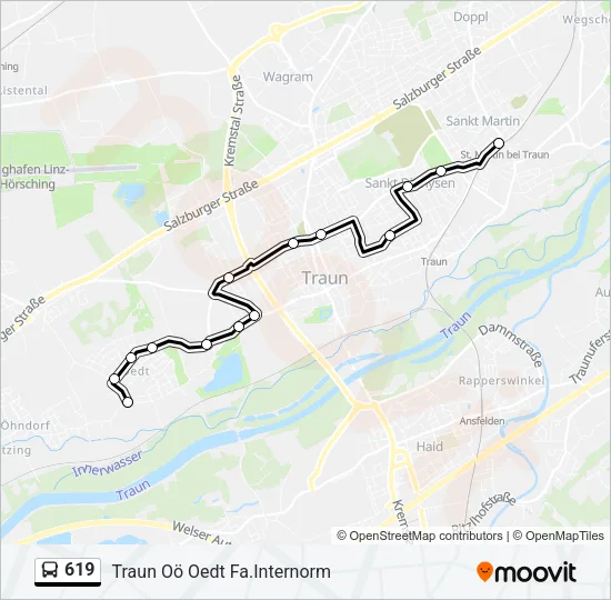 619 Bus Line Map