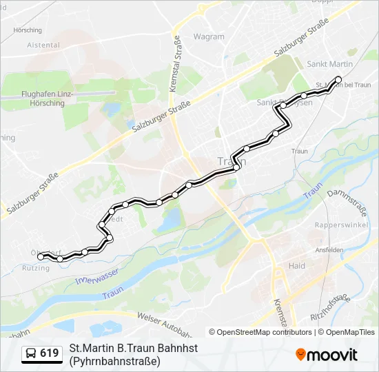 619 Bus Line Map