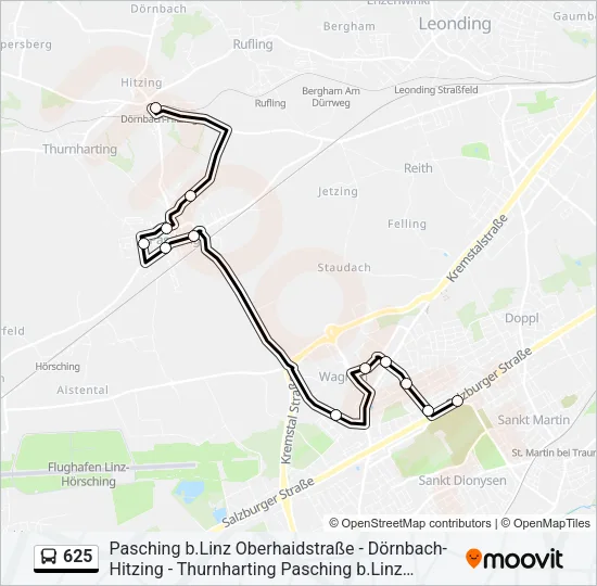 625 Bus Line Map