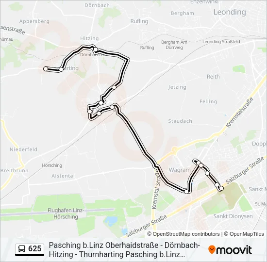 625 Bus Line Map