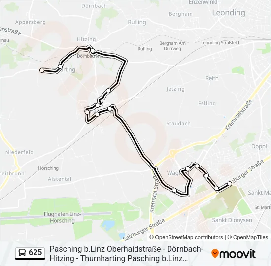 625 Bus Line Map