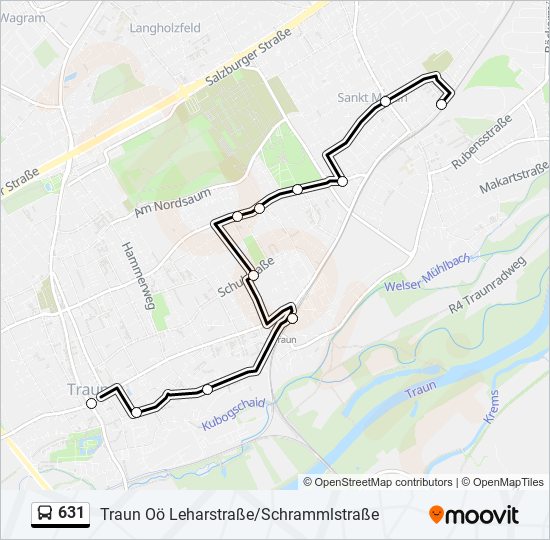 631 bus Line Map