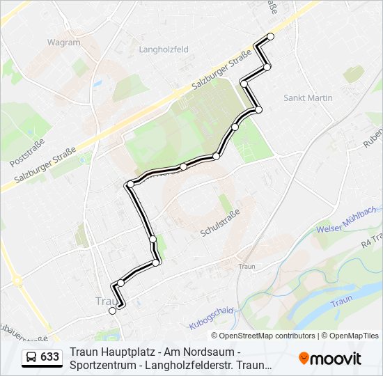 633 bus Line Map