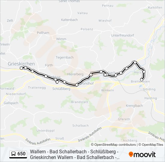 Buslinie 650 Karte