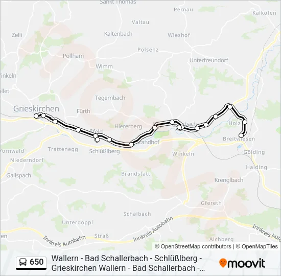 650 Bus Line Map