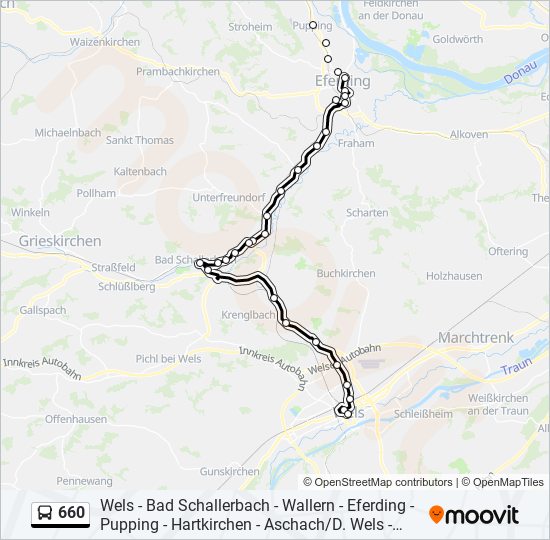 Buslinie 660 Karte