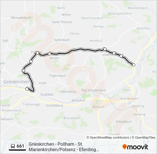 661 Bus Line Map
