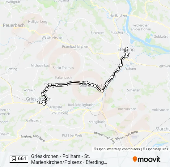 661 Bus Line Map