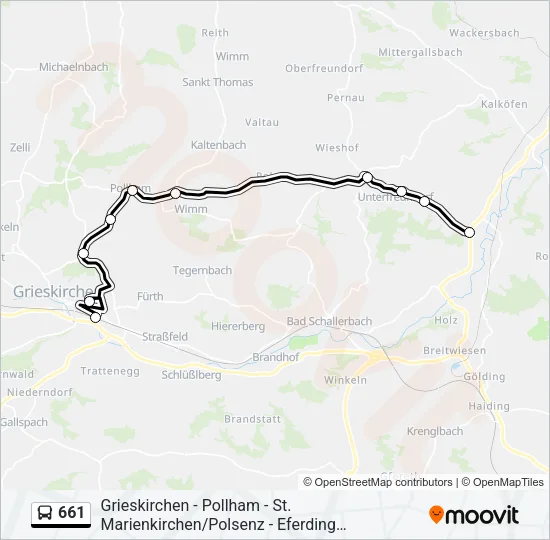 661 Bus Line Map