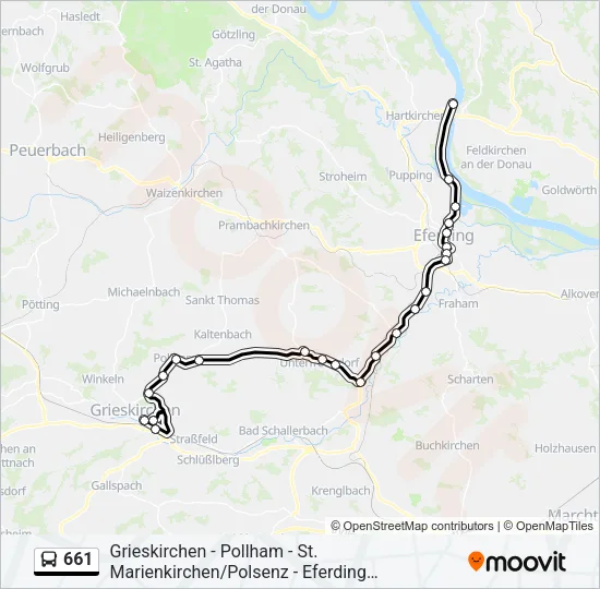 661 Bus Line Map