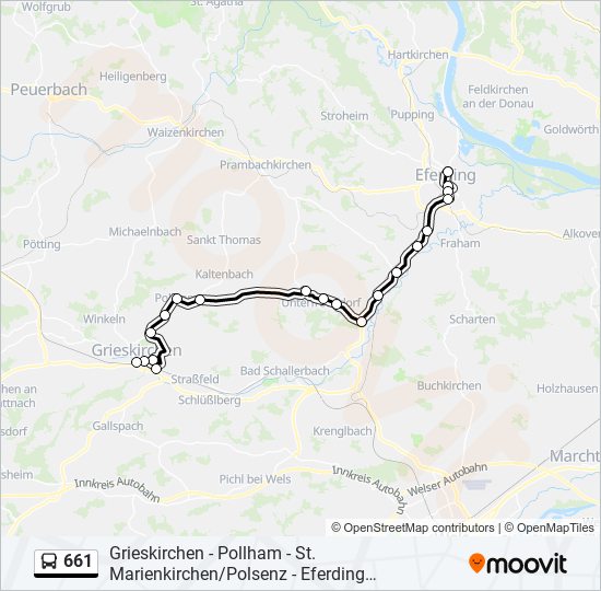 661 bus Line Map