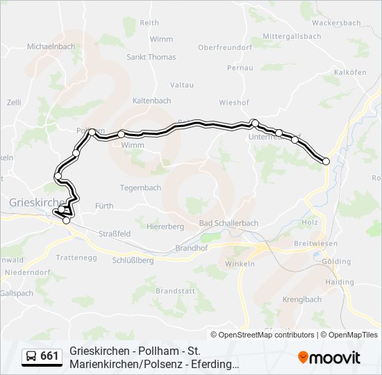 661 bus Line Map