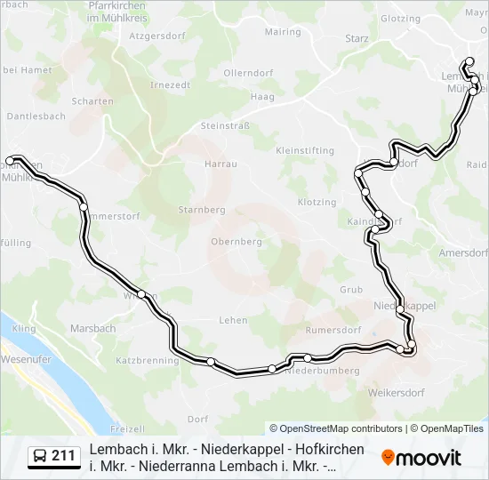 211 Bus Line Map
