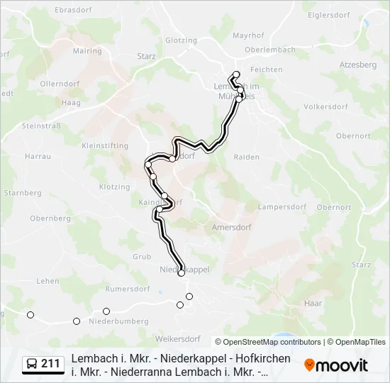 211 Bus Line Map