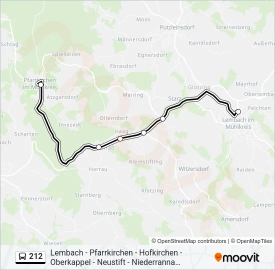 212 Bus Line Map