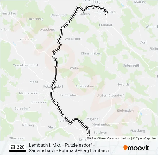220 Bus Line Map