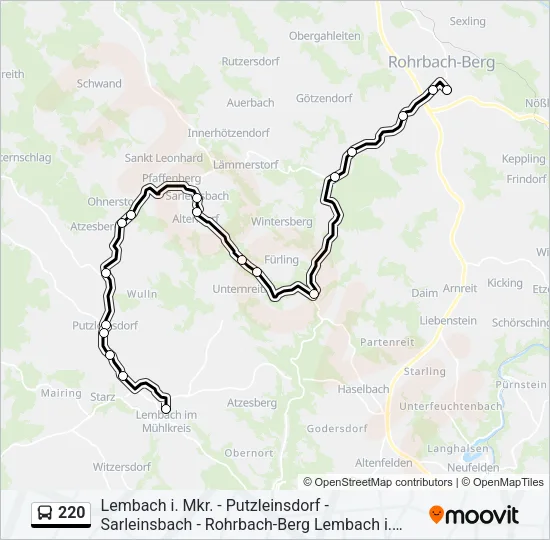 220 Bus Line Map