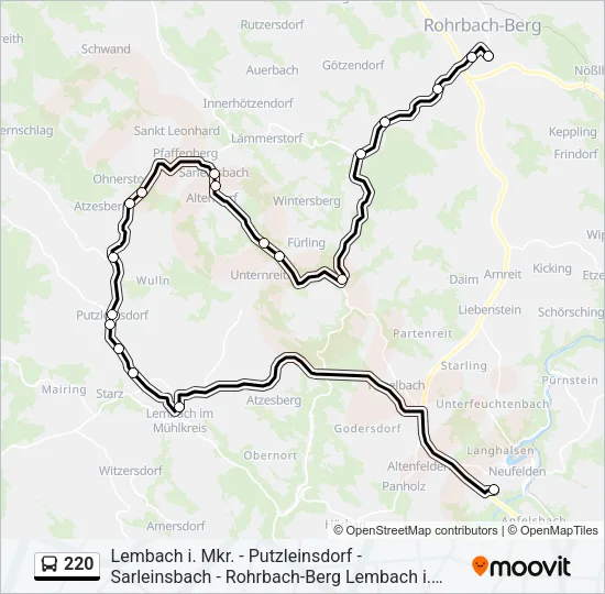 220 Bus Line Map