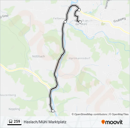 259 Bus Line Map