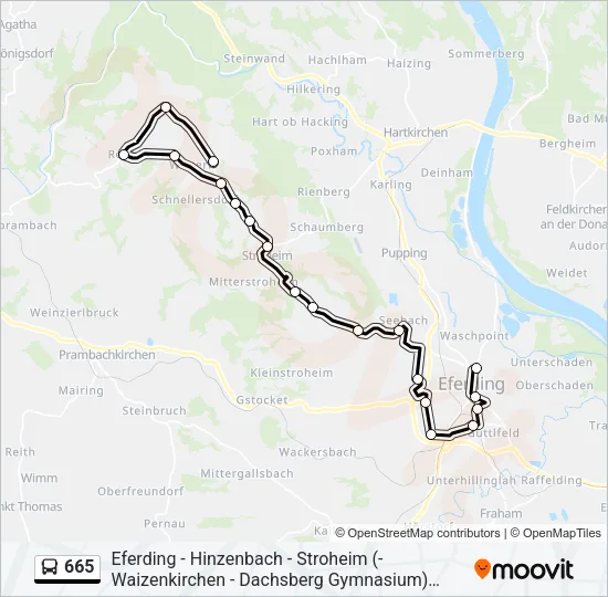 665 Bus Line Map