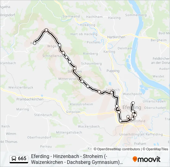 665 Bus Line Map