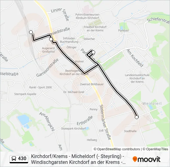 430 Route: Fahrpläne, Haltestellen & Karten - Kirchdorf/Krems ...
