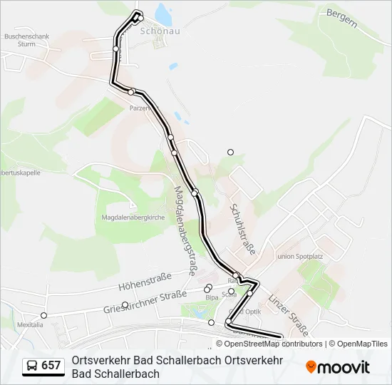 657 Bus Line Map