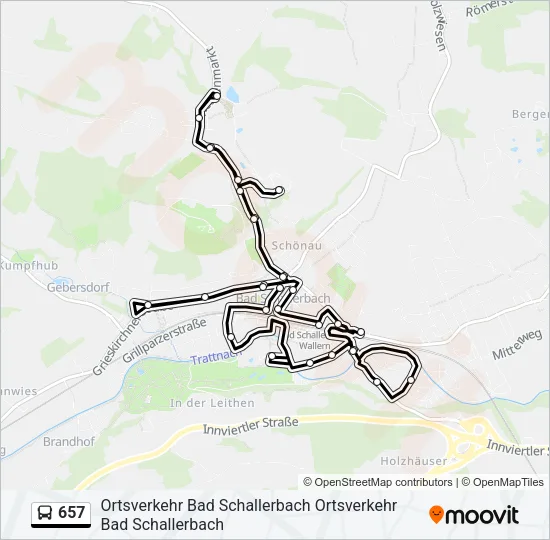 657 Bus Line Map