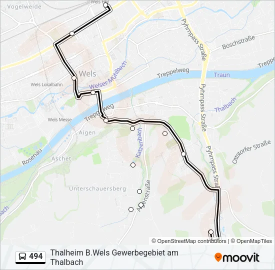 494 Bus Line Map