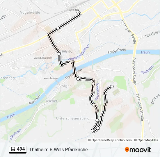 494 Bus Line Map