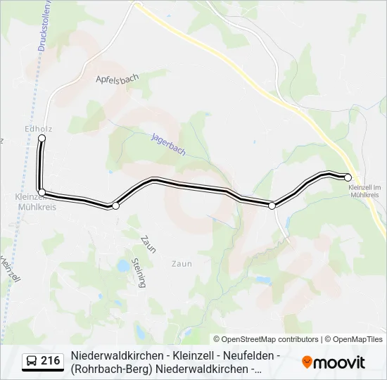 216 Bus Line Map