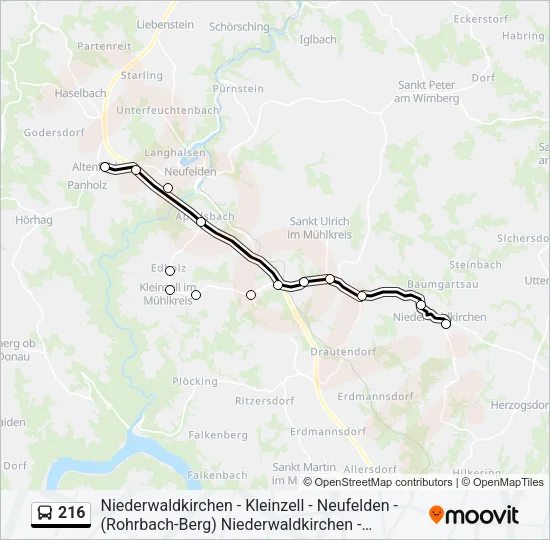 216 Bus Line Map