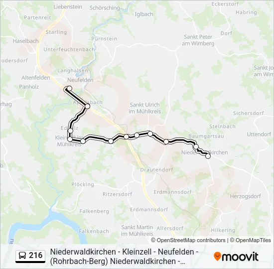 216 Bus Line Map