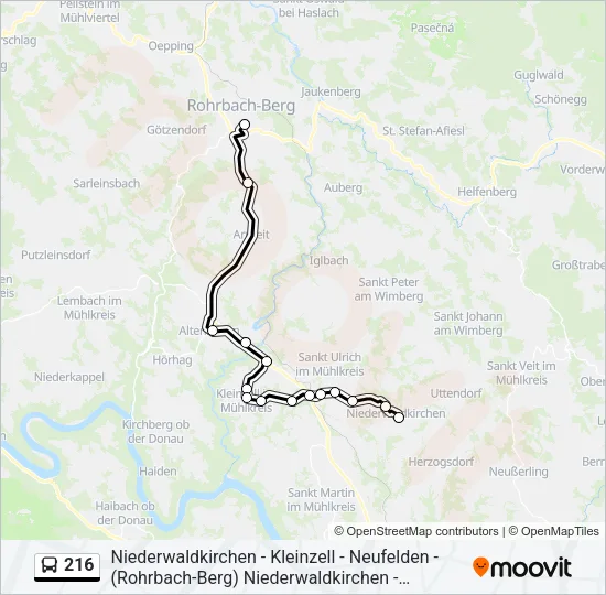 216 Bus Line Map