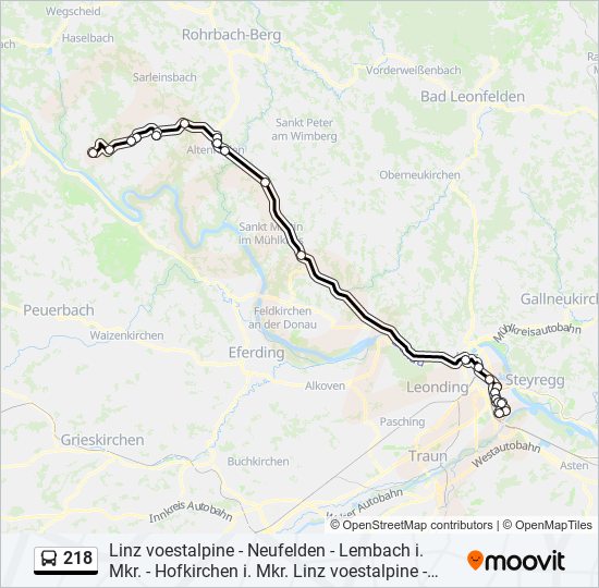 218 bus Line Map