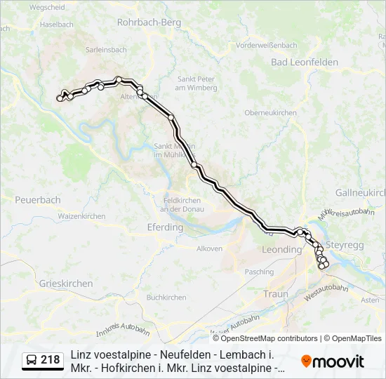 218 Bus Line Map