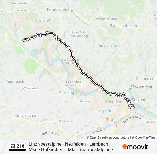 218 Bus Line Map