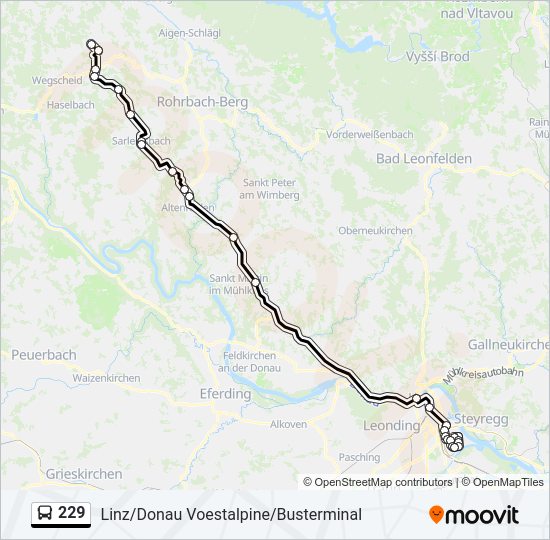 229 bus Line Map