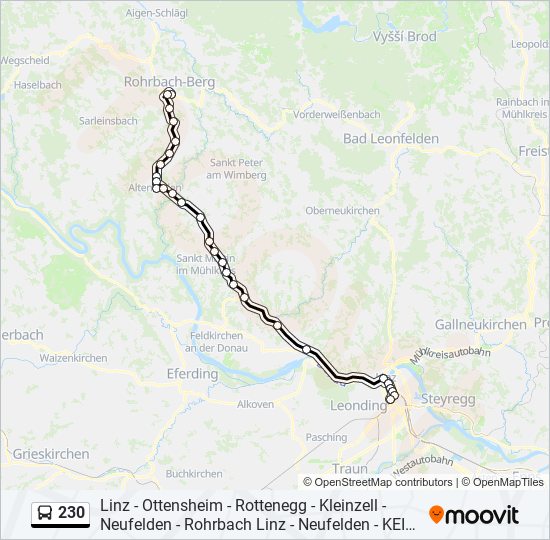 230 bus Line Map